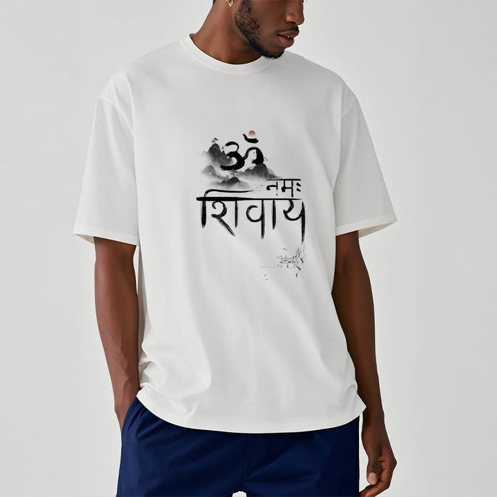 Buddha Stones OM NAMAH SHIVAYA Mountain Cotton Tee T-shirt