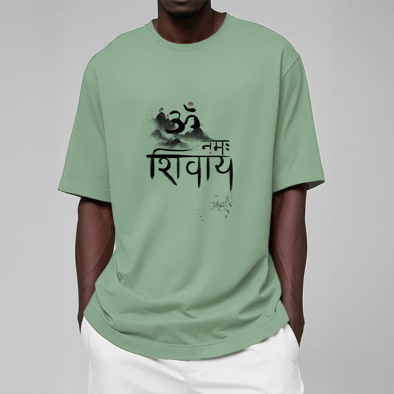 Buddha Stones OM NAMAH SHIVAYA Mountain Cotton Tee T-shirt