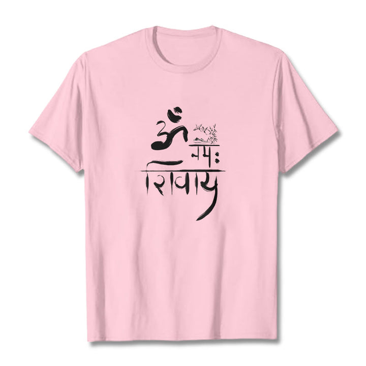 Buddha Stones OM NAMAH SHIVAYA Crane Bamboo Cotton Tee T-shirt