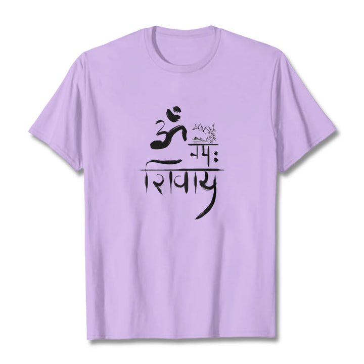 Buddha Stones OM NAMAH SHIVAYA Crane Bamboo Cotton Tee T-shirt