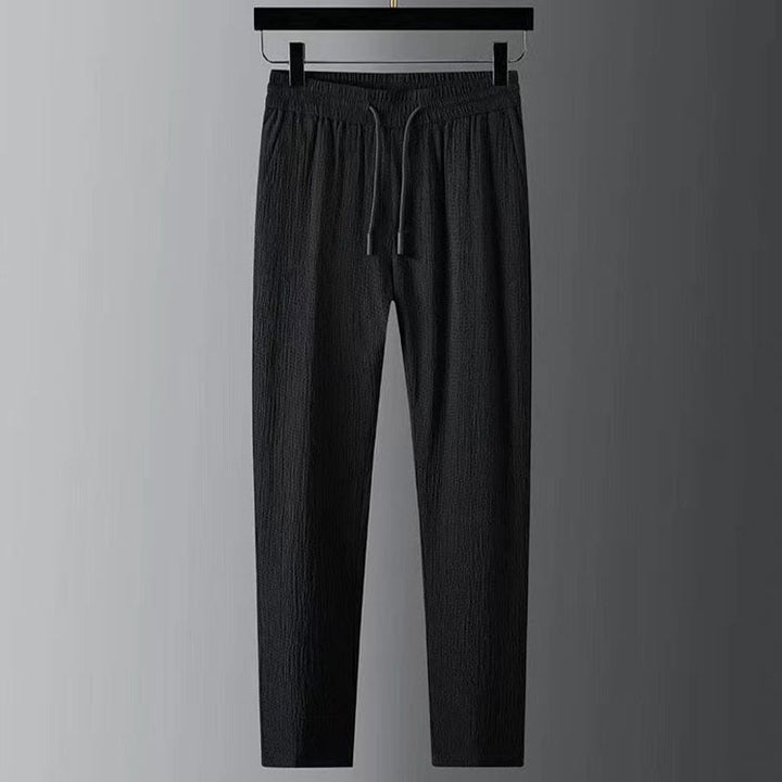 Buddha Stones Pure Color Long Sleeve Top Pants Clothing Men's Set - image 3