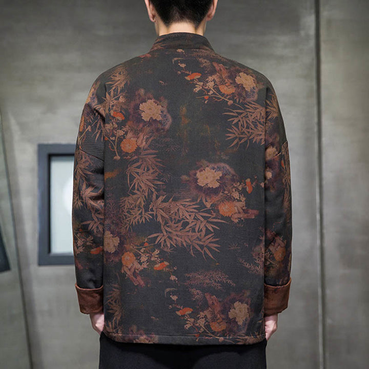 Buddha Stones Frog-Button Chinese Tang Suit Long Shirt Cotton Men Jacket Clothing - image 3