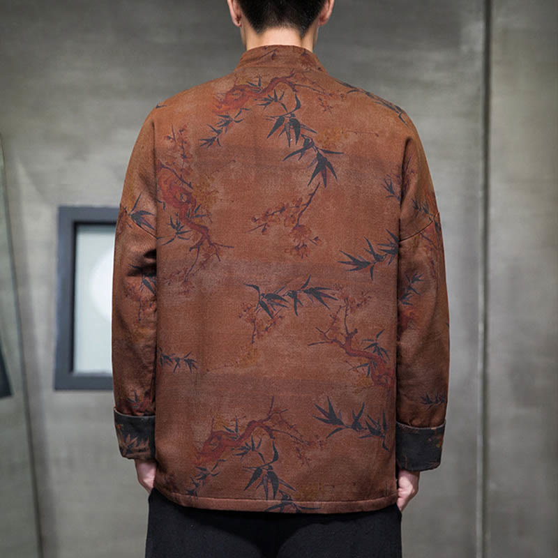 Buddha Stones Frog-Button Chinese Tang Suit Long Shirt Cotton Men Jacket Clothing - image 12