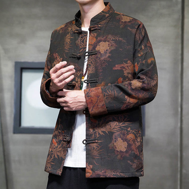 Buddha Stones Frog-Button Chinese Tang Suit Long Shirt Cotton Men Jacket Clothing - image 4