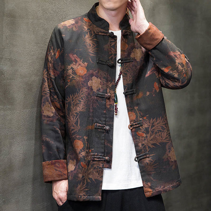 Buddha Stones Frog-Button Chinese Tang Suit Long Shirt Cotton Men Jacket Clothing - image 5