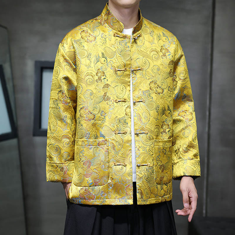 Buddha Stones Frog-Button Chinese Tang Suit Stand Collar Long Shirt Men Jacket Clothing - image 20