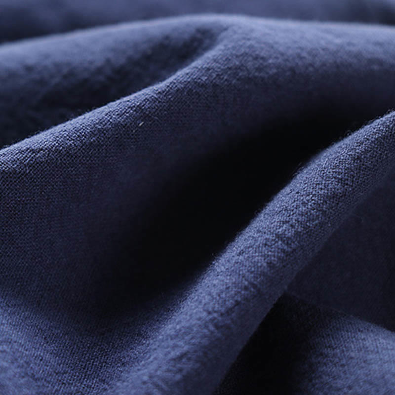 Buddha Stones Fake Two-piece Men's Half Sleeve Cardigan Embroidery Hanfu Comfort Cotton Kimono - image 8