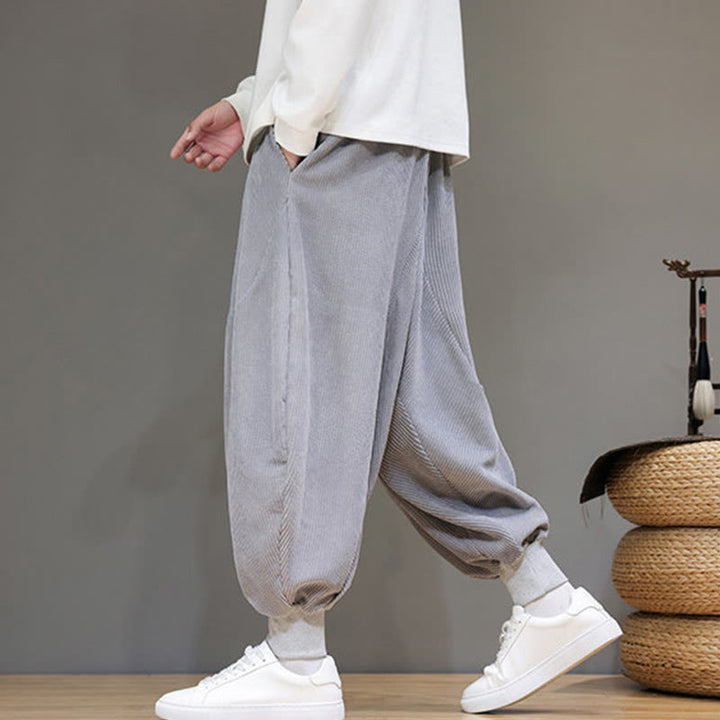 Buddha Stones Casual Plain Cotton Men's Harem Pants With Pockets - image 2