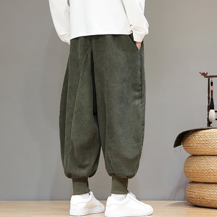 Buddha Stones Casual Plain Cotton Men's Harem Pants With Pockets - image 22