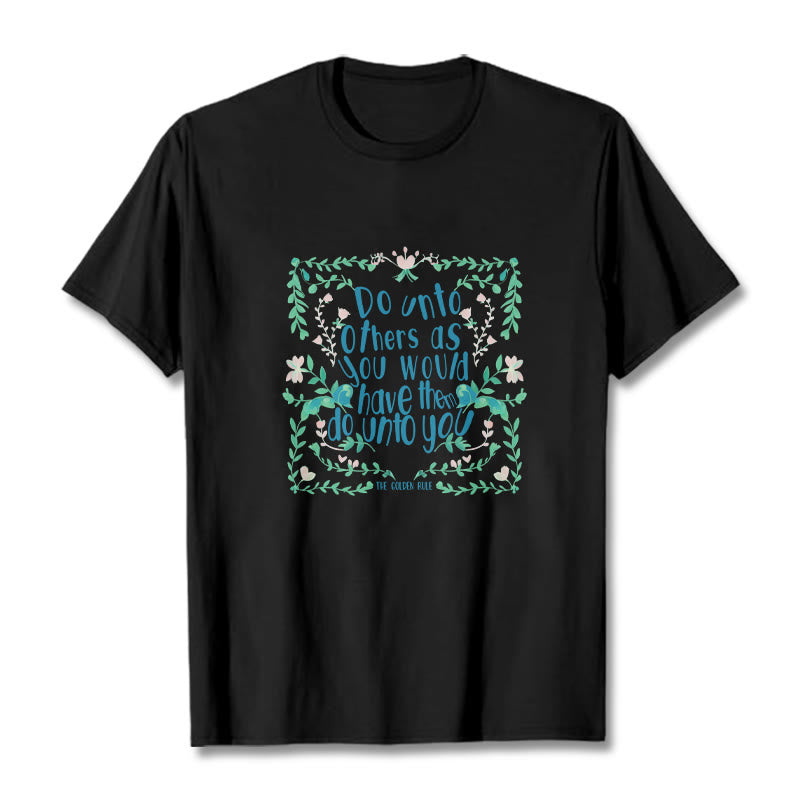 Buddha Stones The Golden Rule Tee T-shirt - Black - Green Leaves - 2XL - image 6