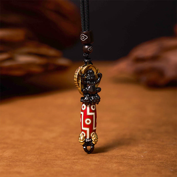 Buddha Stones Tibet Om Mani Padme Hum Dzi Bead Skull Wisdom Necklace Pendant