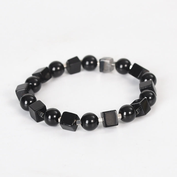 Buddha Stones Various Crystals Black Obsidian Purification Bracelet