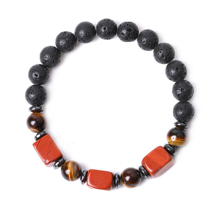 Buddha Stones Various Crystals Lava Rock Calm Bracelet