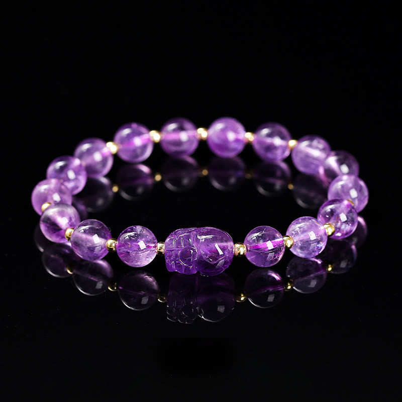 Buddha Stones Various Crystal PIXIU Pink Crystal Warmth Bracelet