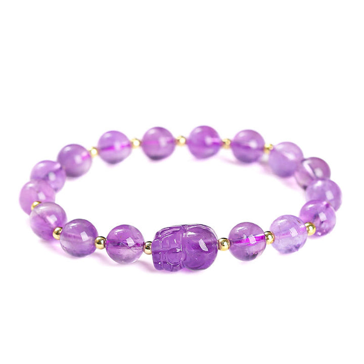 Buddha Stones Various Crystal PIXIU Pink Crystal Warmth Bracelet