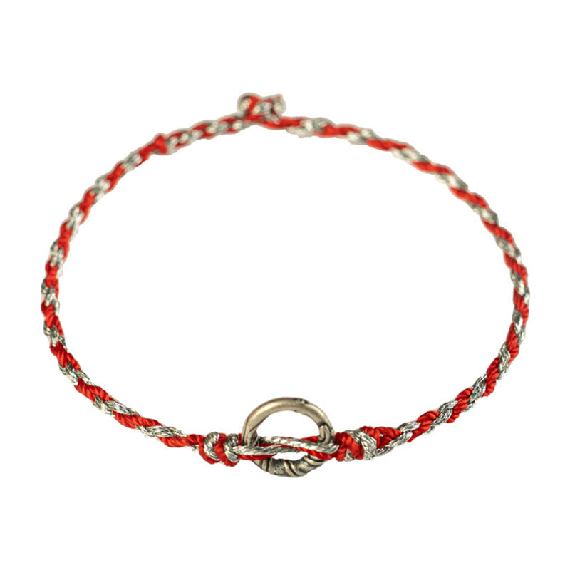 Buddha Stones 925 Sterling Silver Peace Buckle Luck String Bracelet - image 12