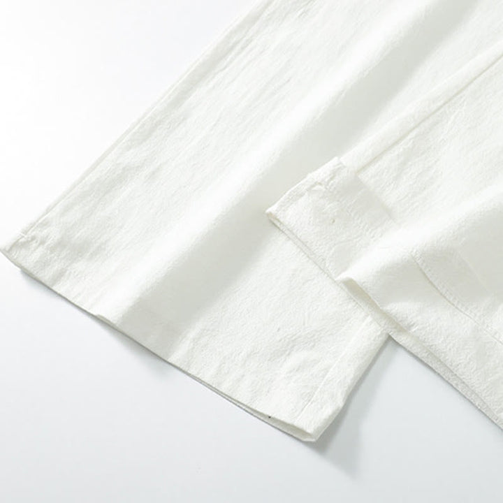 Buddha Stones Solid Color Cotton Linen Casual Loose Men's Pants With Pockets - image 5