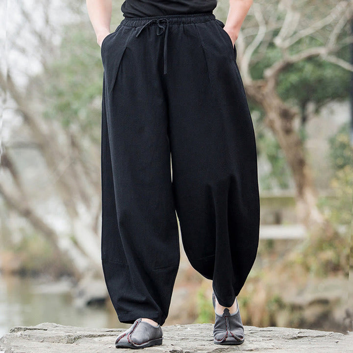 Buddha Stones Plain Casual Bloomer Men's Pants With Pockets - image 1