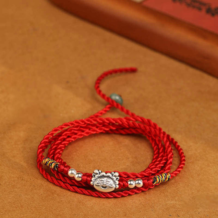 Buddha Stones 999 Sterling Silver Blessing Red String Belly Chain