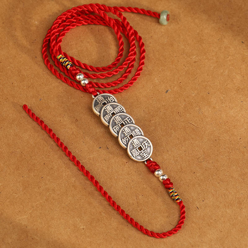 Buddha Stones 999 Sterling Silver Blessing Red String Belly Chain