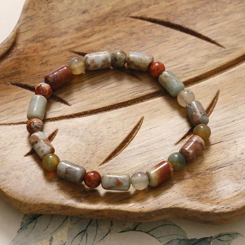 Buddha Stones Shoushan Stone Red Agate Prosperity Bracelet