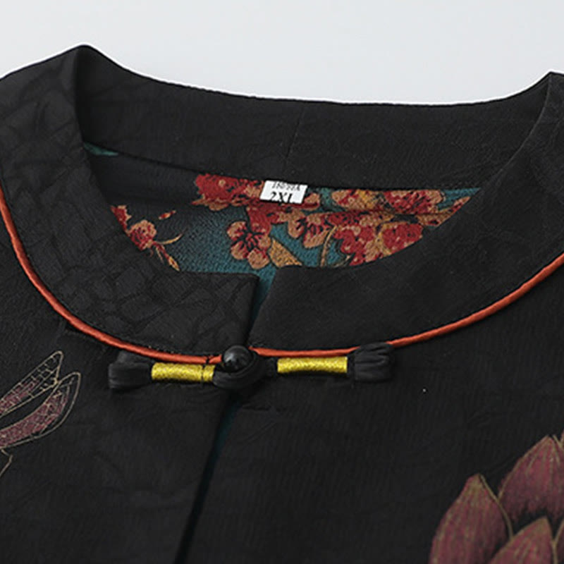 Buddha Stones Vintage Embroidery Jacquard Weave Flower Pattern Vest - image 2