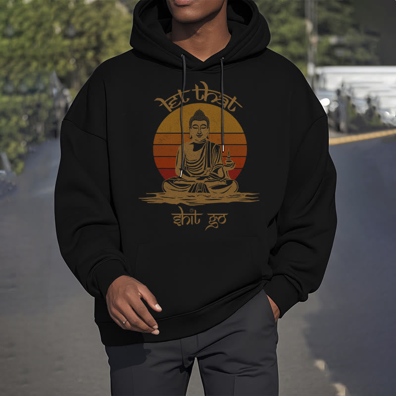 Buddha Stones Let That Shit Go Buddha Polyester Fleece Lined Hoodie - image 2