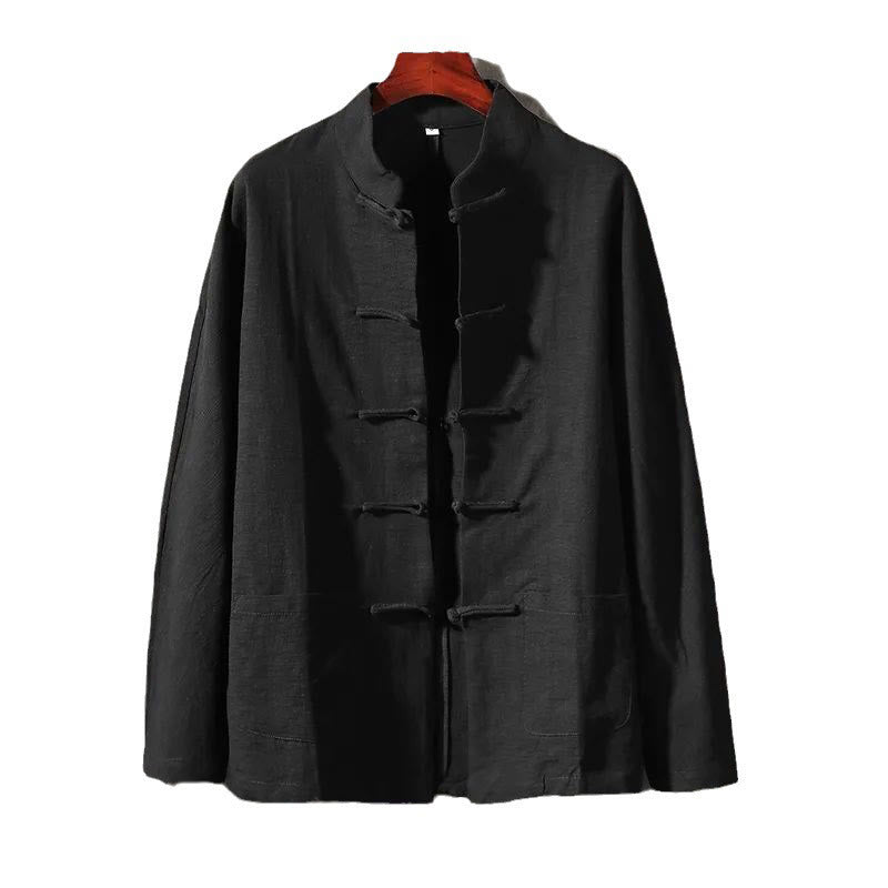 Buddha Stones Stand Collar Tang Suit Casual Cotton Linen Shirt - image 12