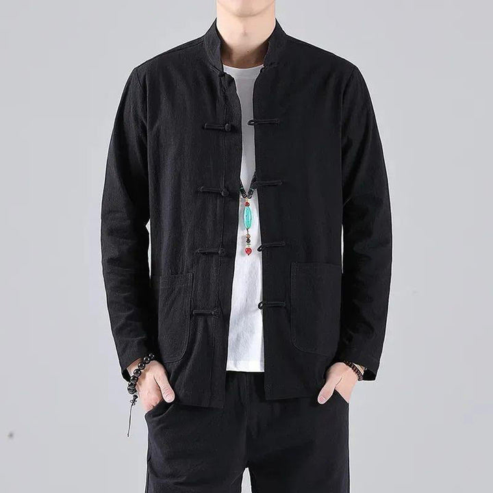 Buddha Stones Stand Collar Tang Suit Casual Cotton Linen Shirt - image 11