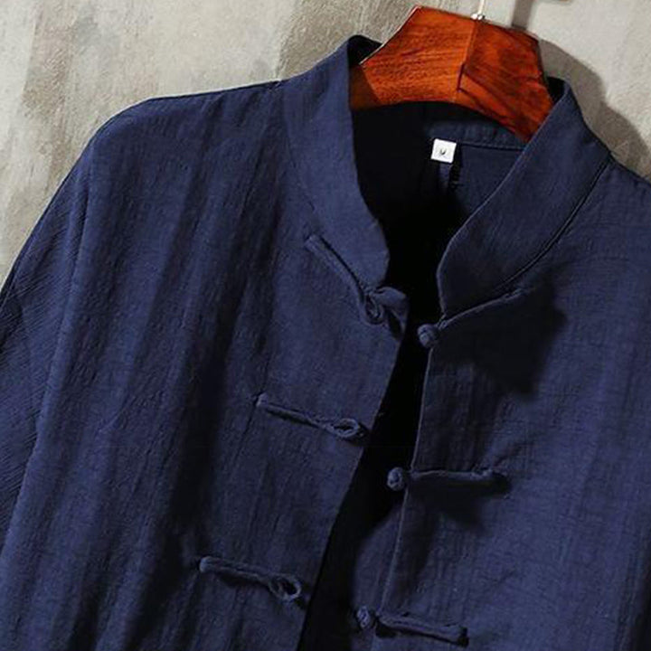 Buddha Stones Stand Collar Tang Suit Casual Cotton Linen Shirt - image 14