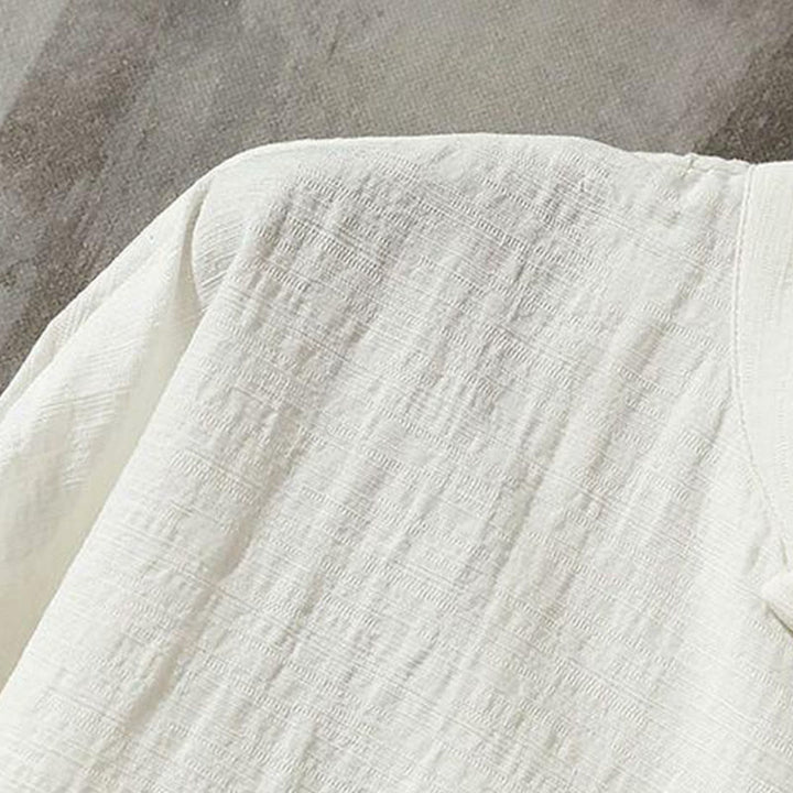 Buddha Stones Stand Collar Tang Suit Casual Cotton Linen Shirt - image 4