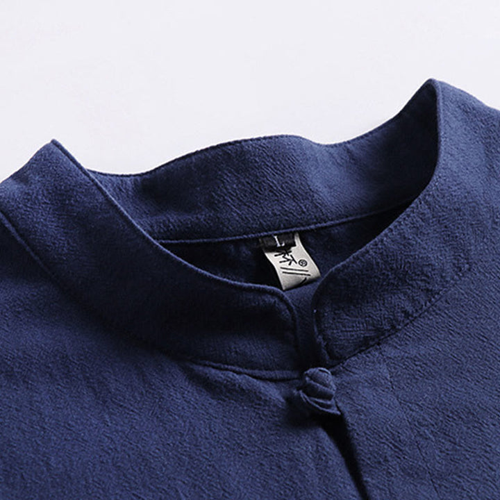 Buddha Stones Three-Quarter Sleeves Cropped Bloomers Cotton Top Pants Clothing Men's Set - image 12