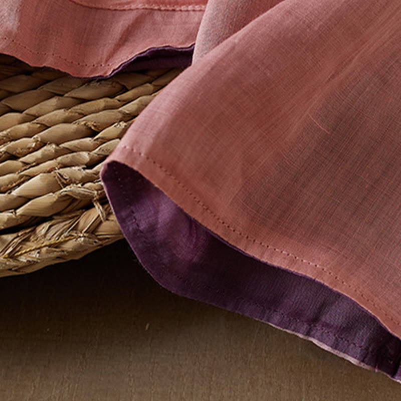 Buddha Stones PLUS SIZE V Neck Casual Solid Color Long Sleeve Shirt Cotton Linen Women's Shirts - image 18