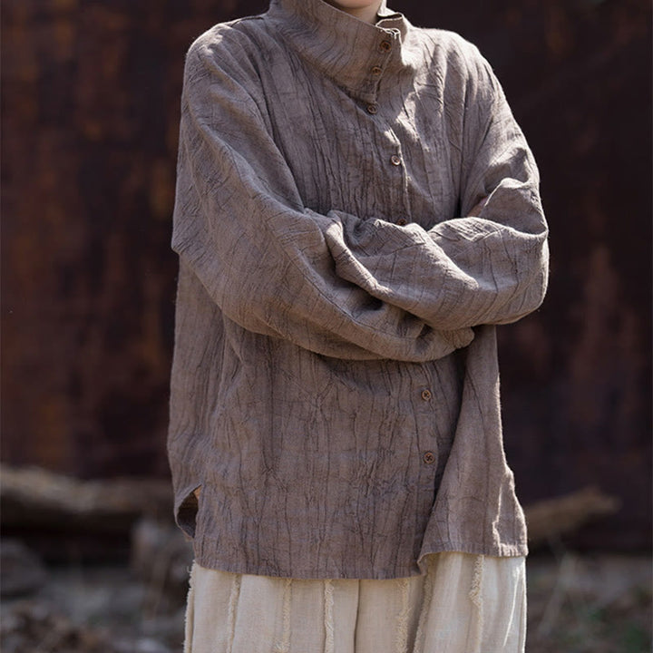 Buddha Stones Turtleneck Dyeing Ramie Cotton Chinese Style Cardigan Clothing - image 21