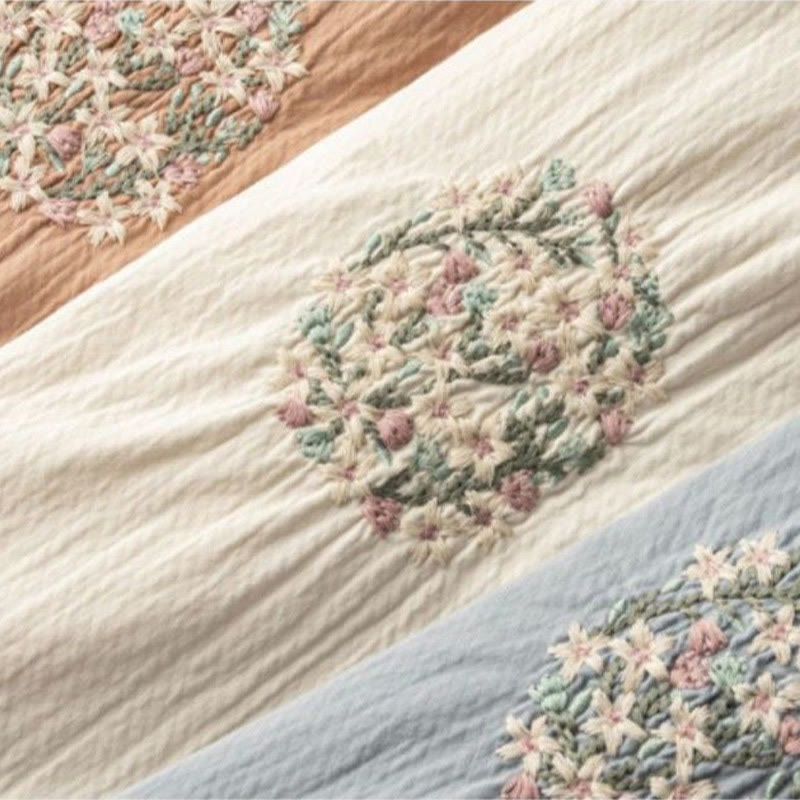 Buddha Stones Casual Lace Trim Embroidered Cotton Harem Pants With Pockets - image 9