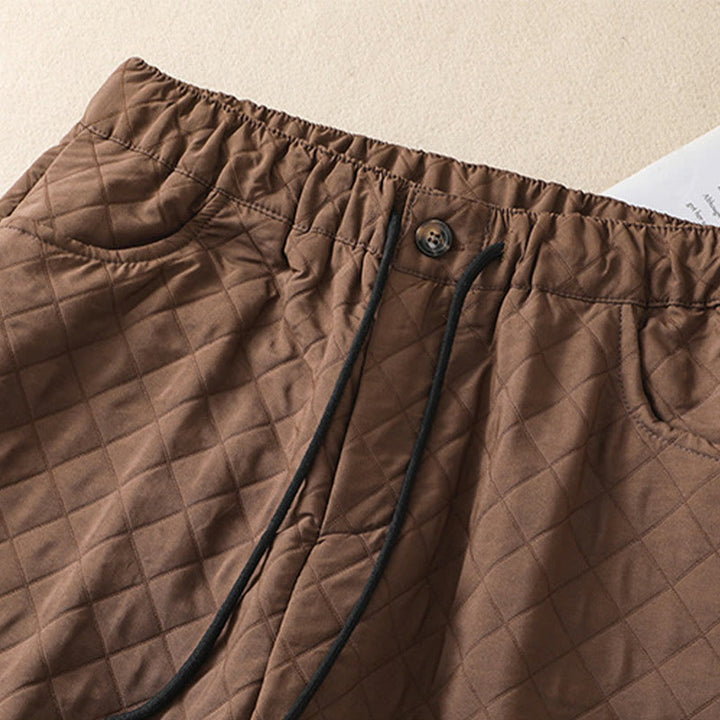 Buddha Stones Fall Winter Simple Plaid Cotton Drawstring Harem Pants With Pockets - image 3