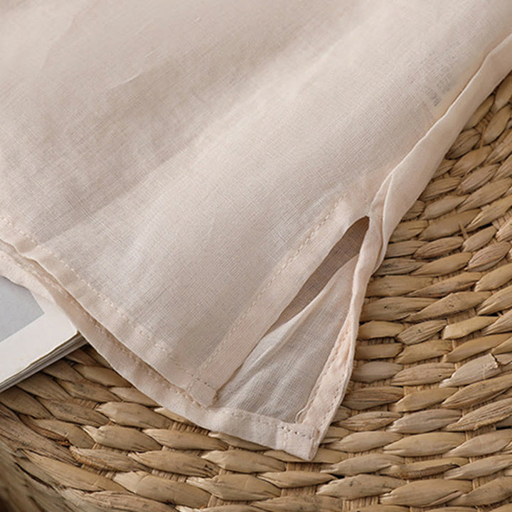 Buddha Stones Ethnic Embroidery Crew Neck Cotton Linen Pullover Clothing - image 32