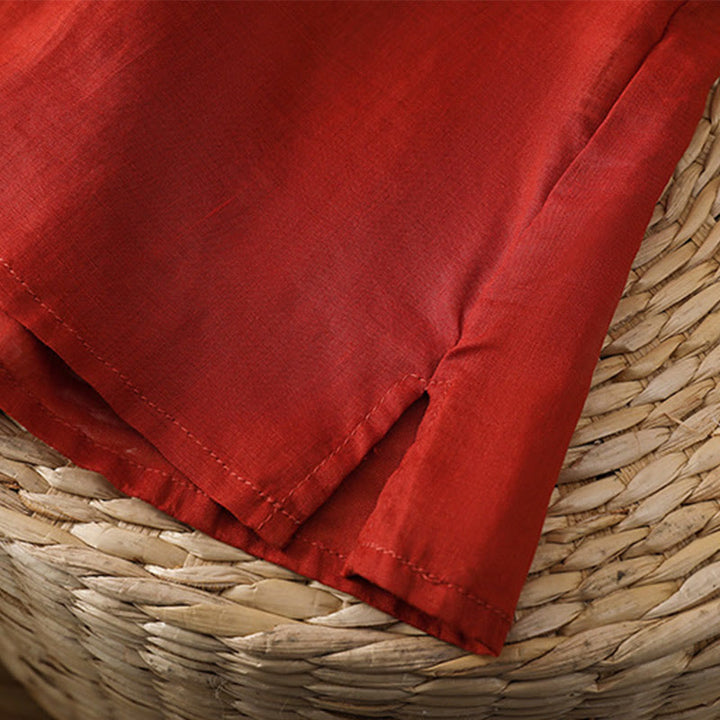 Buddha Stones Ethnic Embroidery Crew Neck Cotton Linen Pullover Clothing - image 16