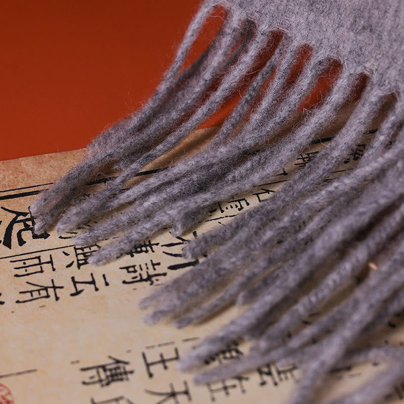 Buddha Stones Wool Shawl Pink Peony Butterfly Embroidery Tassel Winter Cozy Travel Scarf Wrap - image 4