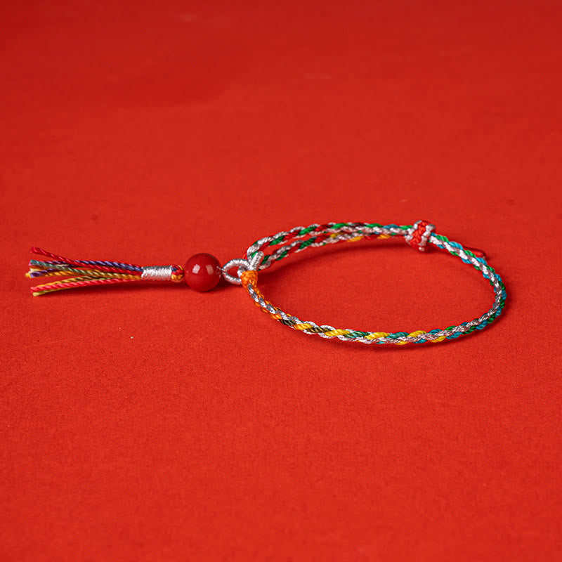 Buddha Stones Colorful String Cinnabar Concentration Bracelet