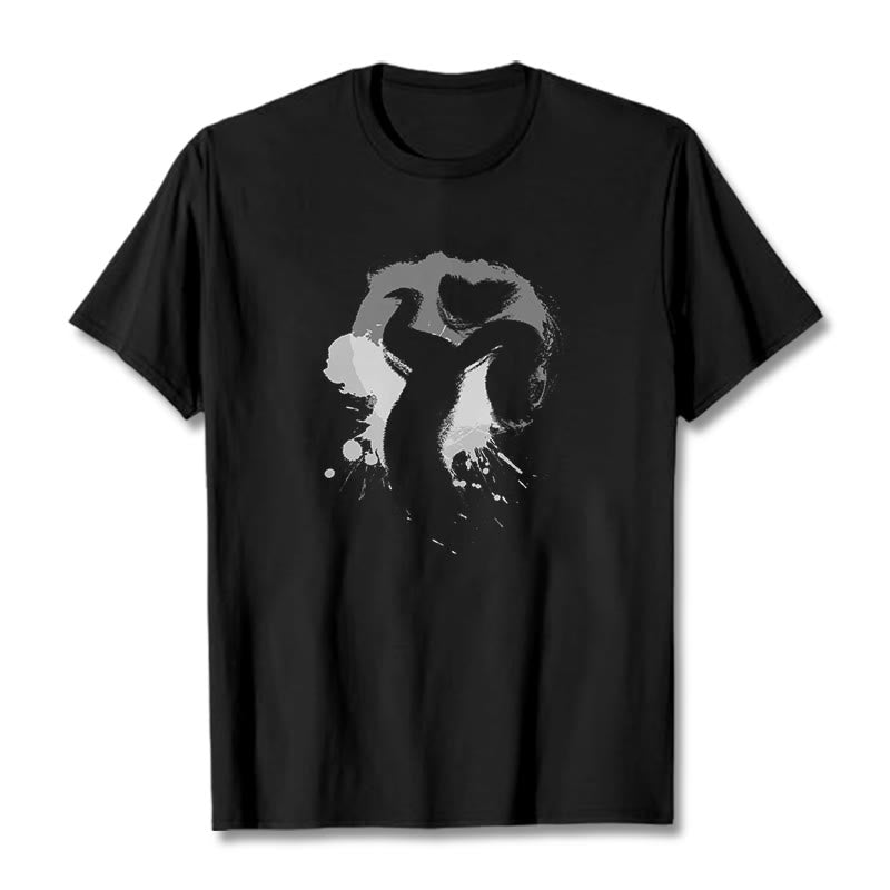 Buddha Stones OM Swan Cotton Tee T-shirt - Black - 2XL - image 1