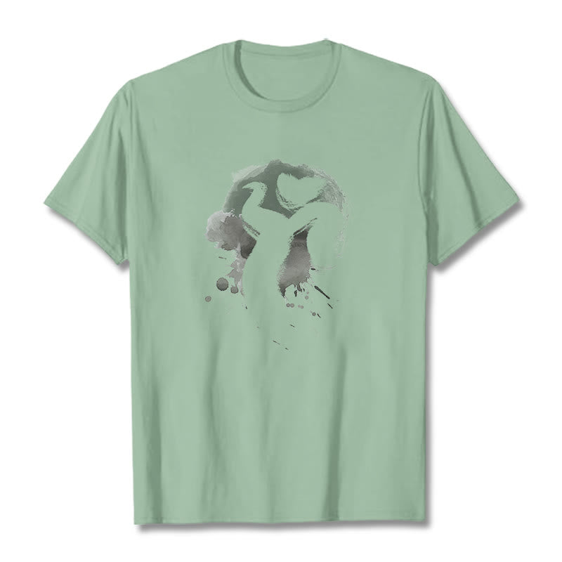 Buddha Stones OM Swan Cotton Tee T-shirt - PaleGreen - 2XL - image 18