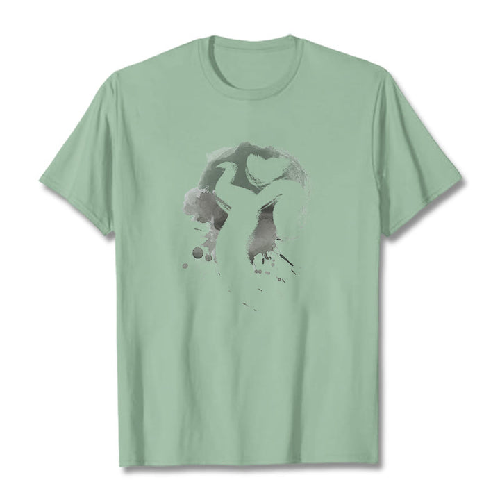 Buddha Stones OM Swan Cotton Tee T-shirt - PaleGreen - 2XL - image 18
