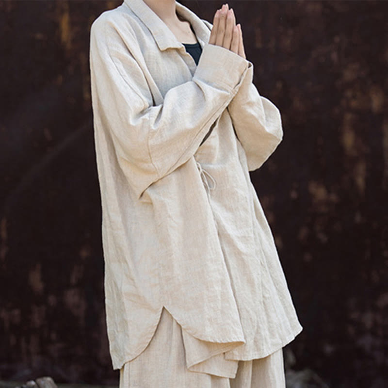Buddha Stones Meditate Ramie Cotton Clothing - image 7