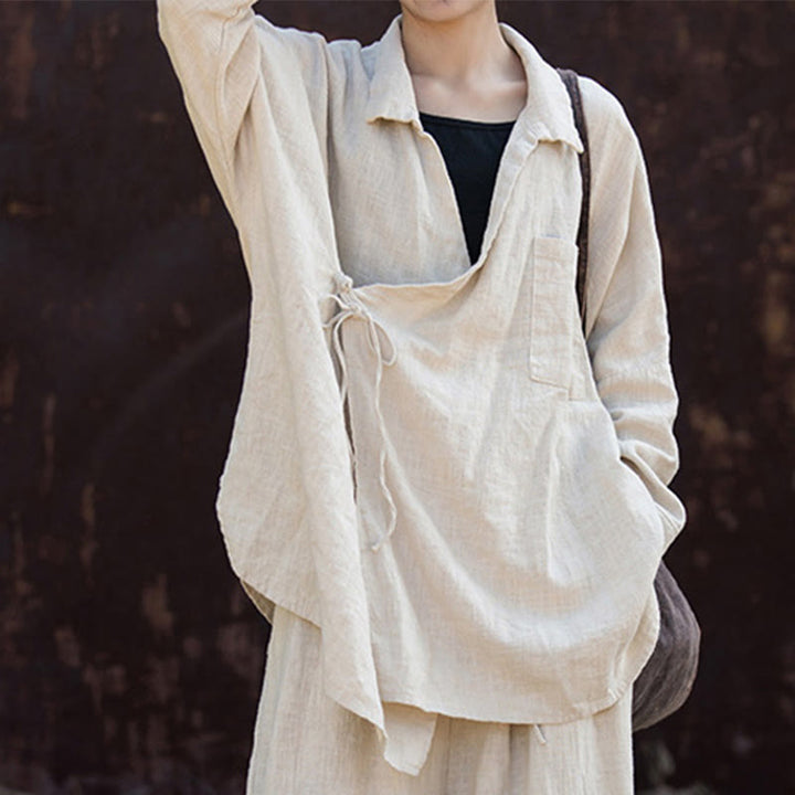 Buddha Stones Meditate Ramie Cotton Clothing - image 11