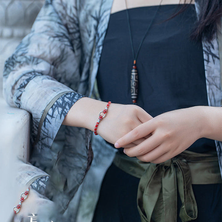 Buddha Stones Red String 925 Sterling Silver Safe Luck Bracelet