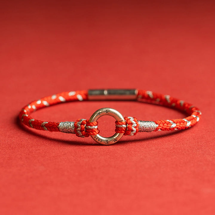 Buddha Stones Red String 925 Sterling Silver Safe Luck Bracelet