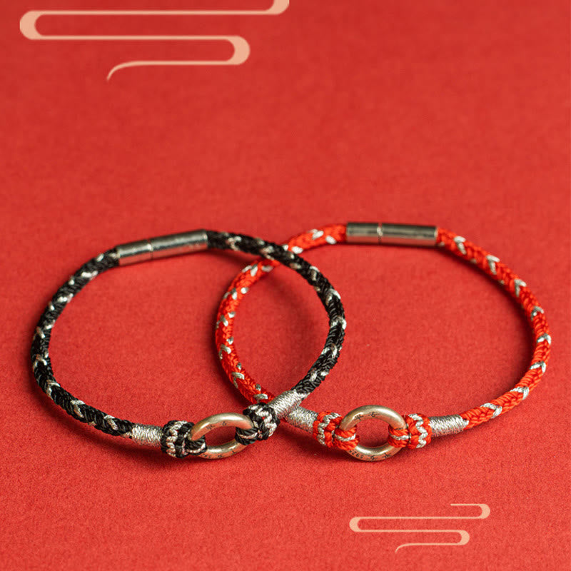 Buddha Stones Red String 925 Sterling Silver Safe Luck Bracelet