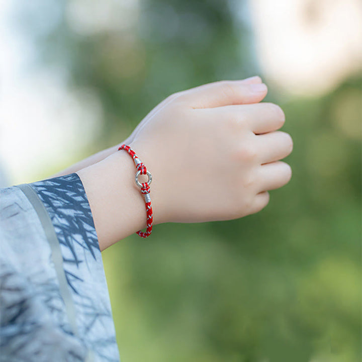 Buddha Stones Red String 925 Sterling Silver Safe Luck Bracelet