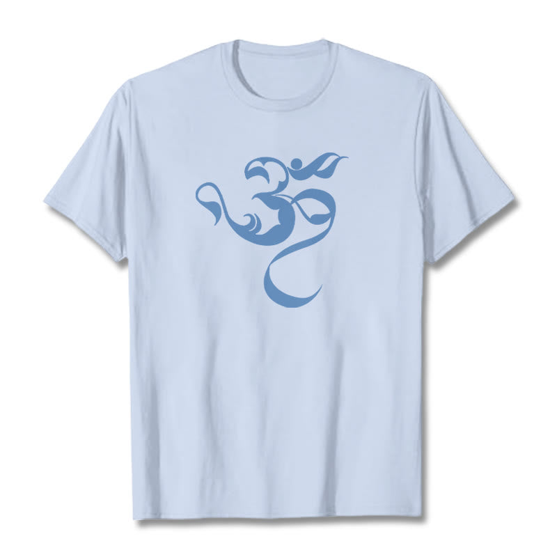 Buddha Stones Om Figure Design Cotton Tee T-shirt